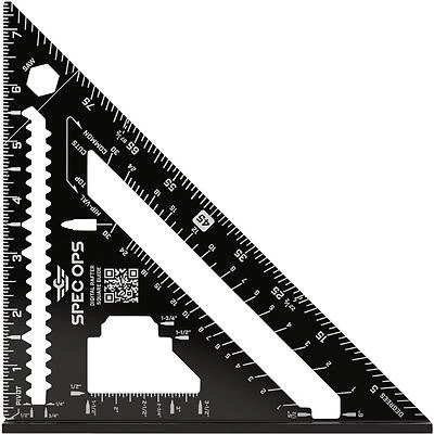 Spec Ops Rafter Square with 1/16‑in Graduation – 7½‑in Length
