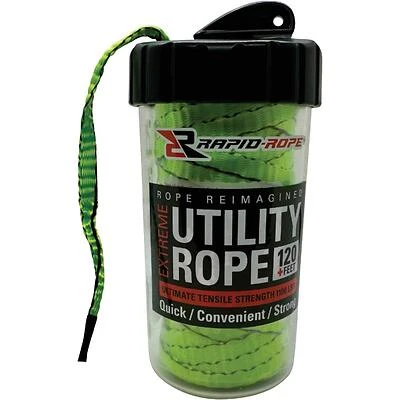 Rapid Rope RRCG26089 Neon Green Flat-Braid Utility Rope, 120 Ft, 1000 Lb