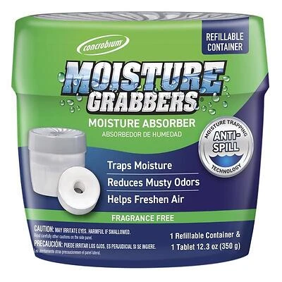 Concrobium Moisture Grabber Tablet – 12.3 oz Refillable Moisture Absorber