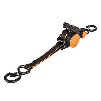 Heavy‑Duty 500 lb Retractable Ratchet Tie‑Down – 10 ft x 1 in with S‑Hook