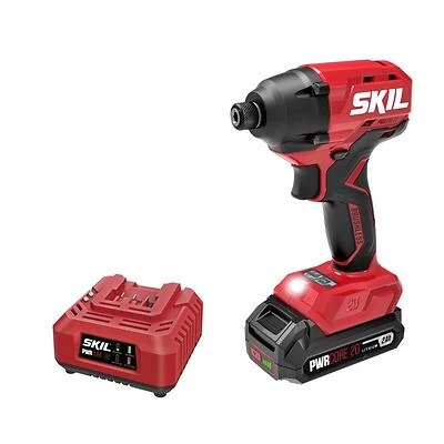 SKIL 20V Brushless Cordless Impact Driver Kit – 1/4" Hex, LED, 2.0 Ah Battery