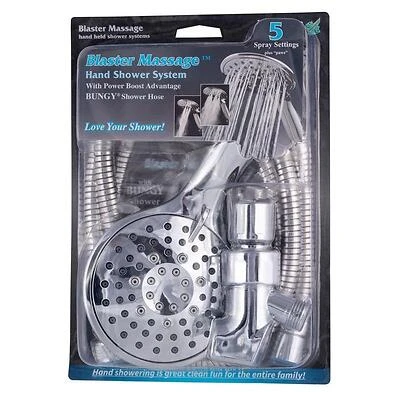 Whedon Blaster Massage Chrome Handheld Showerhead – 5 Spray Settings, 2 GPM