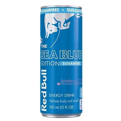 Red Bull Sugar-Free Sea Blue Edition, Juneberry, 12 oz Can