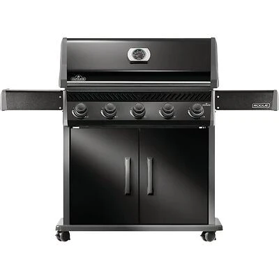 Napoleon Rogue 625 Natural Gas 5‑Burner Grill with Smoker – 60,000 BTU, Stainless Steel Black