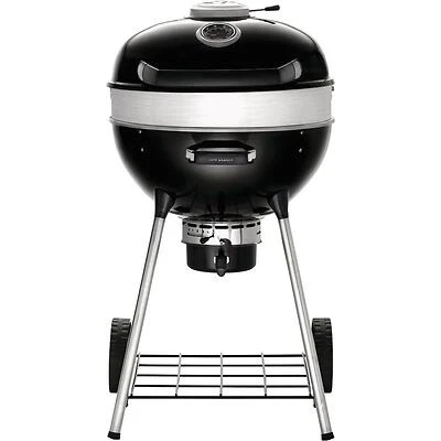 Napoleon PRO22K 22‑Inch Charcoal Kettle Grill – 360 sq‑in Black Steel Cooking Surface, 3‑Leg Design
