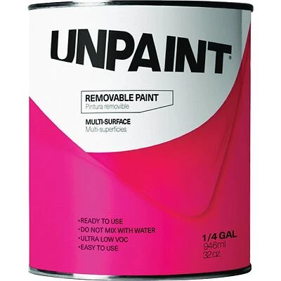 Removable Matte Interior Paint – 1 Qt Clear Base, Low‑VOC Peel‑Away Finish