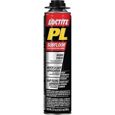 Loctite PL Subfloor Foam Construction Adhesive – Dark Gray, 21 oz