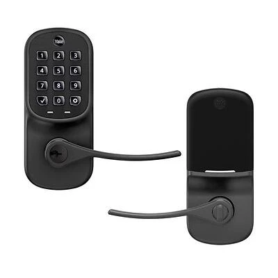 Yale Assure Matte Black Touchscreen Lever – Premium Metal Design