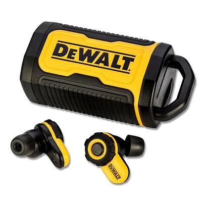 DEWALT Pro‑X2 Wireless ANC Earbuds – 38 dB Noise Reduction, Li‑Ion Power & Charging Case