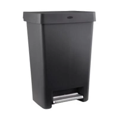 Rubbermaid 2201868 13-Gallon Charcoal Resin Kitchen Trash Bin with Lid