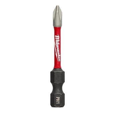 Milwaukee Shockwave 2‑Inch #1 Phillips Impact Bit Set – 25 Alloy Steel Pieces