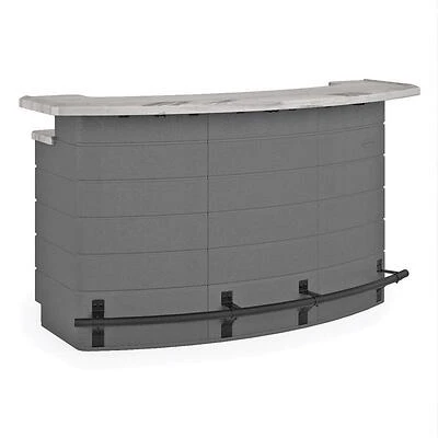 Suncast Backyard Oasis BMEB2000 Outdoor Bar with 150‑lb Seating & Plastic Table