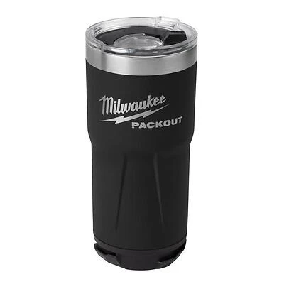 Milwaukee Packout 20‑oz Insulated Black Tumbler – Double‑Wall, BPA‑Free