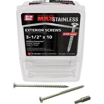 Max 3-1/2 Inch T17 St25 305 Stainless Steel Deck Screw - 1 Pound
