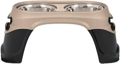Elevated Pet Bowls, Black/Tan