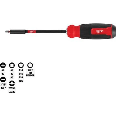 Milwaukee 14-in-1 Magnetic Screwdriver Set with SHOCKWAVE Impact‑Duty Bits – 3/16 & 1/4‑in Drive