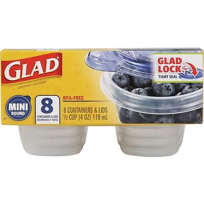 Clear 4‑oz Plastic Storage Container – 3.4" Dia x 3" H