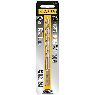 DeWalt Elite Series 7/16 in. Cobalt Steel Pilot Point Drill Bit – 5½ in. Round Shank