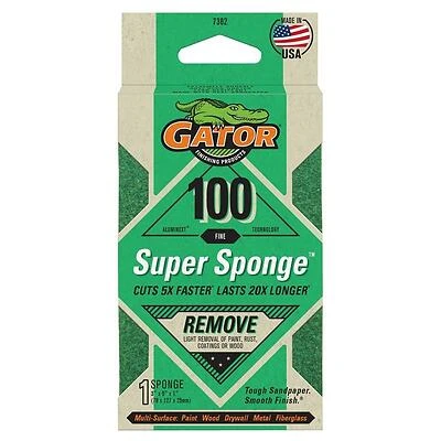 EZ123 Premium Sanding Sponge, Medium 100-Grit, 3 x 5 x 1-In.