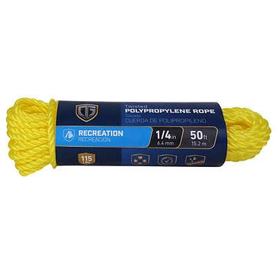 1/4x50' Twist Rope Yellow 643671