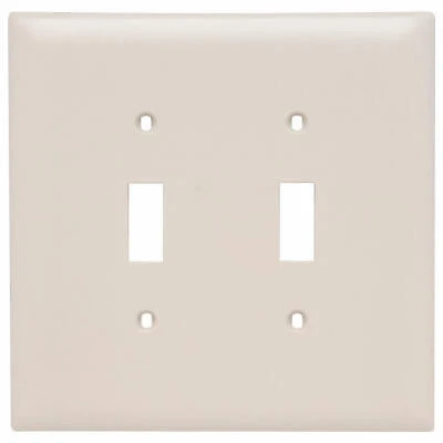 Pass & Seymour 2-Toggle Switch Opening Nylon Wall Plate, 2-Gang, Almond