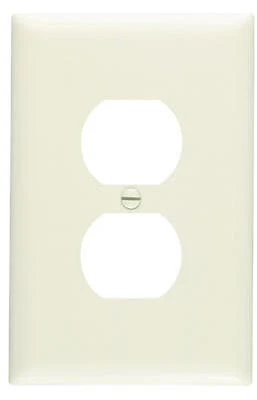 Pass & Seymour Duplex Outlet Opening Nylon Wall Plate, One Gang, Almond