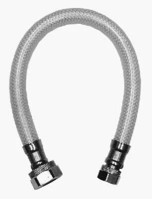 Faucet Connector, Reinforced Poly Vinyl, 3/8 Compression x 1/2 FIP x 12 In.