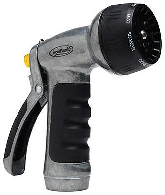 7-Pattern Adjustable Hose Nozzle, Heavy-Duty Metal