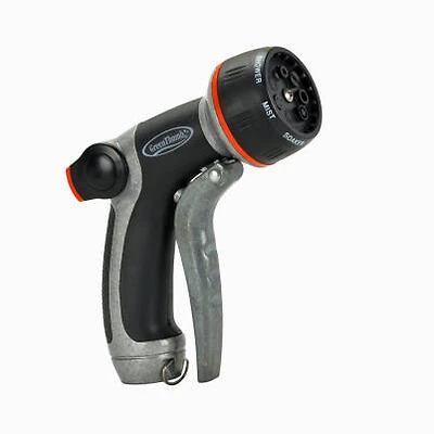 7-Pattern Hose Nozzle, Front-Trigger, Heavy-Duty Metal