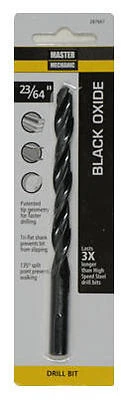 Black Oxide Drill Bit, 23/64 x 4-7/8 In.