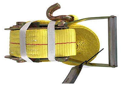 Ratchet Tie-Down, Double J-Hooks, 27 Ft. x 2 In.
