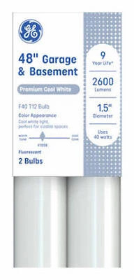 Garage & Basement Fluorescent Bulb, 40 Watt, 2-Pk.
