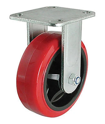 Red Poly Wheel, Rigid Caster, 6 In.