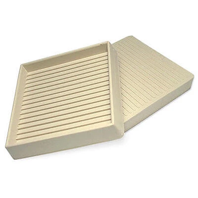 Furniture Cups, Almond, Square, Rubber, 3 x 3-In. ID, 2-Pk.