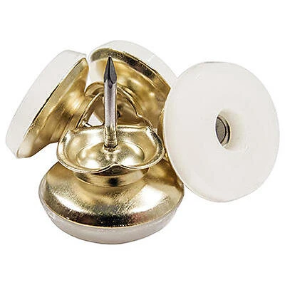 Furniture Swivel Glide, Nail-On, Gold Brass/Plastic, 1-In. OD, 4-Pk.