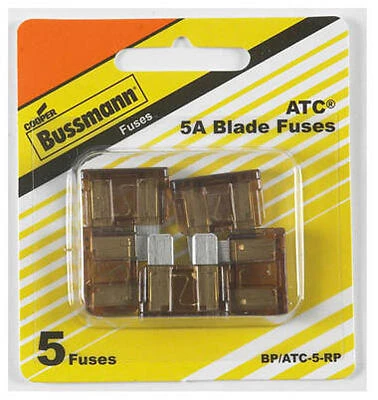 5PK 5A Tan Auto Fuse BP-ATC-5-RP