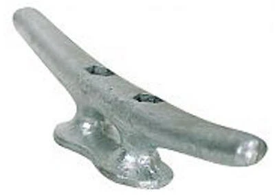 Dock Cleat, Galvanized Cast Iron, 6 In.