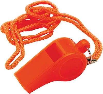 Safety Whistle, Orange Plastic