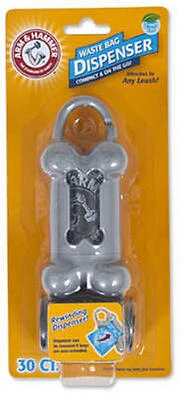 Dog Waste Bags With Bone Shaped Dispenser, 30-Ct., Assorted Colors