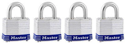 4pk 1.5" Steel Padlocks  3008D