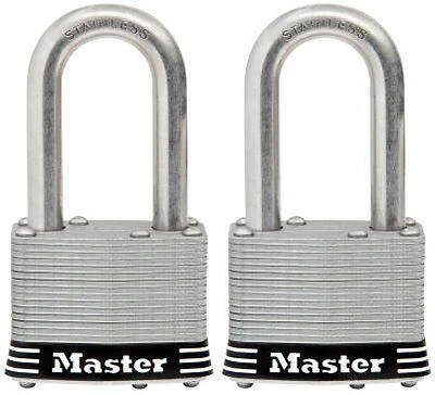 Keyed Laminated Padlocks, 1-3/4 In.,  1.5-In. Long Shackle, 2-Pk.