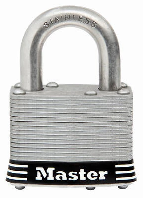 Keyed Laminated Padlock, Stainless Steel, 2-In., 1-In. Long Shackle