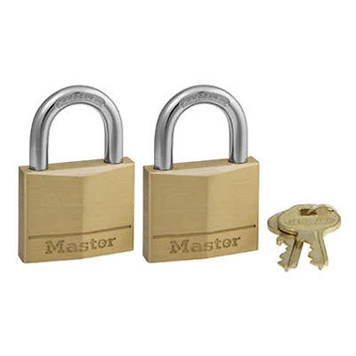 PADLOCK 1-9/16" BRASS 2PK