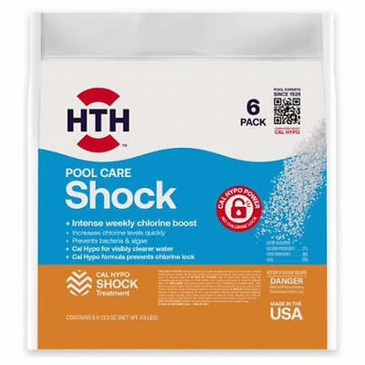 HTH 52015 Pool Shock, 13.3 oz Bag, Granular, Chlorine, White