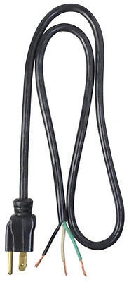 Power Supply Replacement Cord, 16/3 SJTW, Black, 3-Ft.