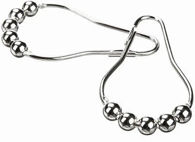 Roller Shower Curtain Hooks, Chrome, 12-Pk.