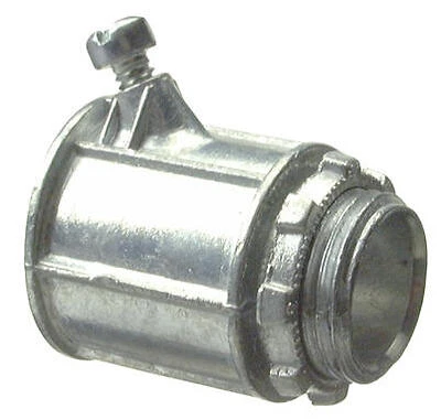 1/2‑in x 1/2‑in Die‑Cast Zinc Conduit Box Connector – Set‑Screw for ACT Armored Cable