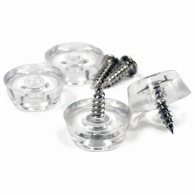 Screw-On Rubber Bumper, Clear, 1-In., 4-Pk.