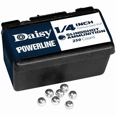 Powerline Slingshot Ammunition, Steel, 1/4-In., 250-Ct.