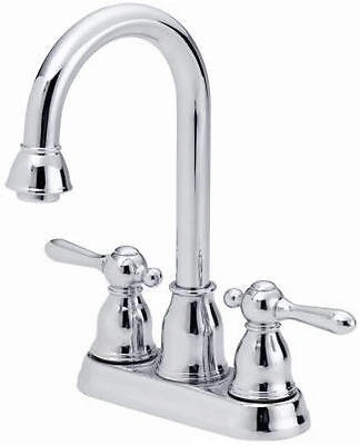 Bar Faucet, 2 Metal Handles, Brushed Nickel